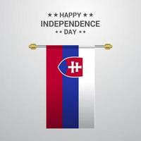 Slovakia Independence day hanging flag background vector