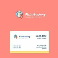 Protected internet logo Design with business card template Elegant corporate identity Vector