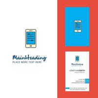 Mobile setting Creative Logo and business card vertical Design Vector