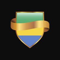 Gabon flag Golden badge design vector