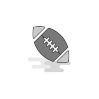 pelota de rugby icono web línea plana llena vector icono gris