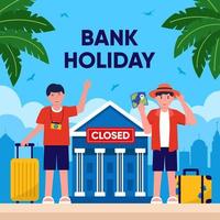 Bank Holiday with Vacation Concept vector