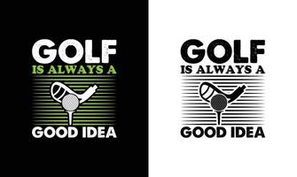 diseño de camiseta de cita de golf, tipografía vector