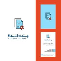 Coding Creative Logo and business card vertical Design Vector