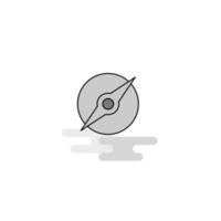 Compass Web Icon Flat Line Filled Gray Icon Vector