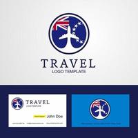 Travel Cook Islands Creative Circle flag Logo and Business card design vector