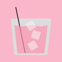 diseño de bebida de cóctel rosa vector