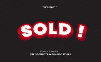 Sold Text Effect - Color 3D Design and can be used as a business promotion sticker. vector