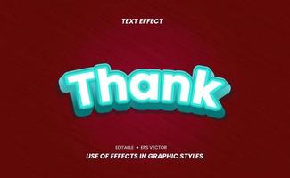 3D Text Effects with Words of Thank and Easy to Edit vector