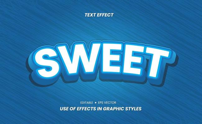 Sweet colorful 3D text effect stickers