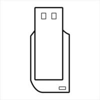 illustration of flashdisk icon line art. EPS 10 vector