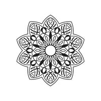 libro para colorear mandala blanco y negro vector