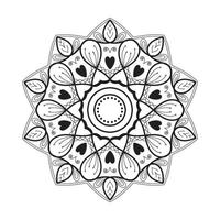 Mandala black and white coloring book vector