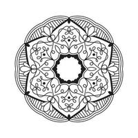 diseño de concepto de fondo de libro para colorear de mandala en blanco y negro vector