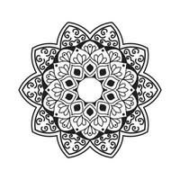 Mandala background black and white design concept vector