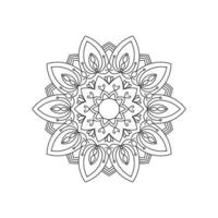 libro para colorear mandala blanco y negro vector