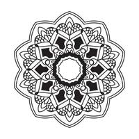Mandala background black and white design concept vector