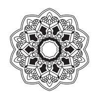 Mandala background black and white design concept vector