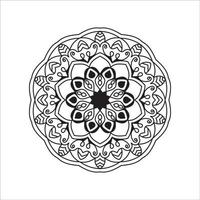 Mandala background black and white design concept vector