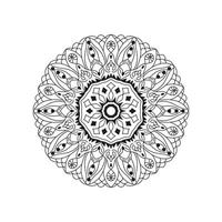 diseño de concepto de fondo de libro para colorear de mandala en blanco y negro vector