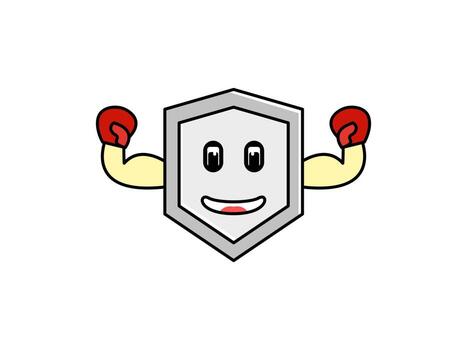 Shield vector graphic design illustration having hands with boxing gloves suitable to be used as a complement to illustration design