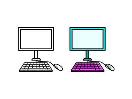 Monitor graphic design with the right keyboard and mouse to complement your designs and other needs vector