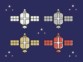 el diseño gráfico del satélite espacial es adecuado para diseños complementarios en los campos de la tecnología y la educación vector