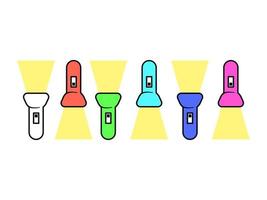 cute flashlight graphic design flat design with multiple colors suitable to use as icon or other design tool vector