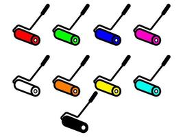 Paint roller graphic design with multiple colors suitable as an icon or design complement vector