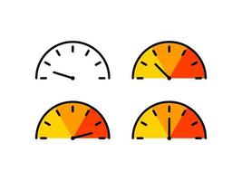 flat design speedometer graphic design with multiple styles, suitable for complementary design vector