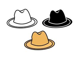 el diseño gráfico simple del sombrero de panamá es adecuado para usarse como logotipo o complemento de diseño vector
