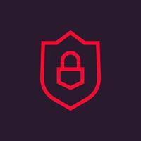 shield icon, security pictogram vector
