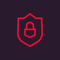 shield icon, security pictogram vector