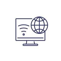 Wi-fi access to network line icon vector