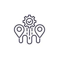 logistics optimization line icon on white vector