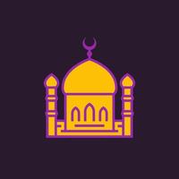 icono de mezquita, signo vector