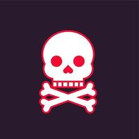 skull and bones, warning sign vector