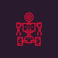 Robotics, robot icon in linear style vector