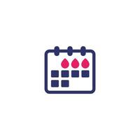 Menstruation calendar icon, menstrual cycle vector