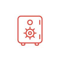 safe icon, linear pictogram vector