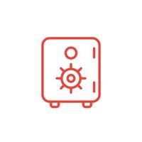 safe icon, linear pictogram vector