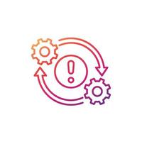 error in process, operations line icon vector