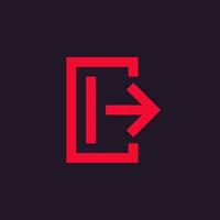 logout, exit icon vector