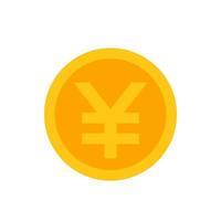 chinese yuan coin icon vector