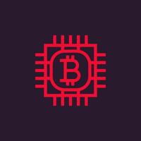 icono de bitcoin en estilo de línea vector