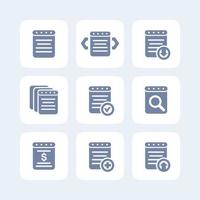 reports, records, documents icons on white vector