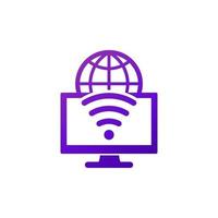 Wi-fi access to network icon vector