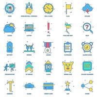 25 Business Concept Mix Flat Color Icon set vector