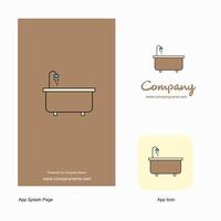 Bathtub Company Logo App Icon and Splash Page Design Creative Business App Design Elements vector