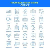 Office Icons Futuro Blue 25 Icon pack vector